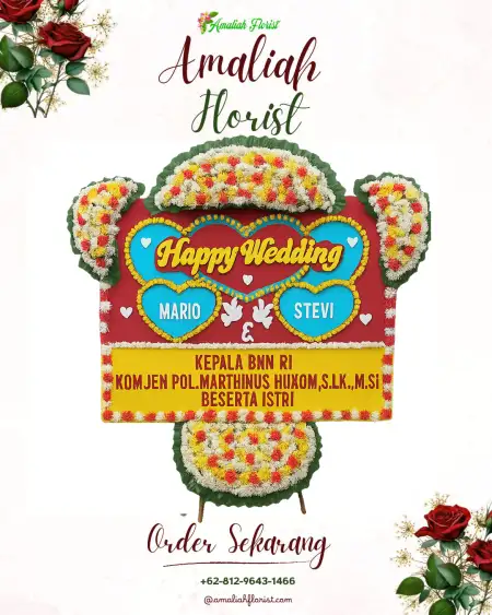 Papan Bunga Pernikahan Melagi